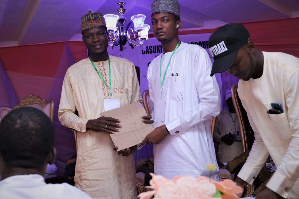 TeamDasuki's tweet photo. #DasukiAt44: HAFSAT DOGONDAJI EMERGED WINNER OF THE @abdussamadd DASUKI ESSAY WRITING  COMPETITION 
** @Tambuwal_101, Imrana Sanyinna , Runner-up and Second Runner-up respectively

In anticipation of the 30th June, the Dasuki Support Group, a youth organisation in support of... https://t.co/4NQevd00ii