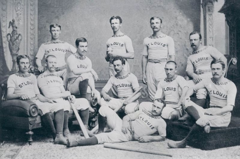 MoundCity's tweet photo. On June 29, 1876, the St. Louis Brown Stockings of the National Association turned the first triple play in major league play...Backup shortstop Dickey Pearce is credited with starting the play. 
Sidenote: Pearce is later credited with inventing the bunt. https://t.co/8MxkMMp9Qr