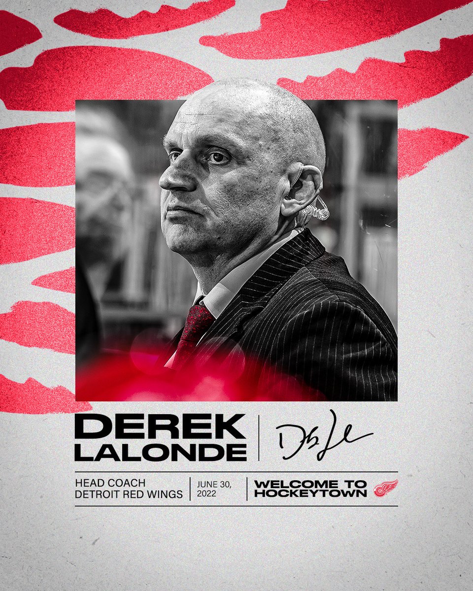 UPDATE: Detroit #RedWings executive vice president and general manager Steve Yzerman today announced that the team has named Derek Lalonde the 28th head coach in franchise history.

📝: redwn.gs/Lalonde