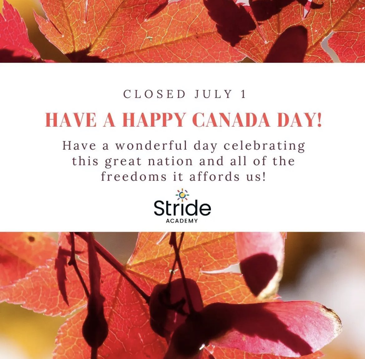 🇨🇦 We are closed tomorrow, July 1. Have a wonderful long weekend celebrating our great nation! 🇨🇦 #proudtobecanadian #ygk