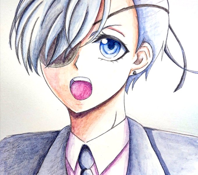 手描きイラスト 黒執事 アナログ イラスト シエル ファントムハイヴ 原画 限定価格セール シエル