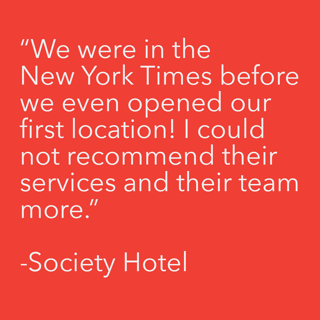 "We have worked with Weinstein PR for almost 5 years, and they have been such an incredible team to work with! We interviewed three other companies, and Lee and his team were the only company to be sincerely enthusiastic about our business and concept, and totally killed it with