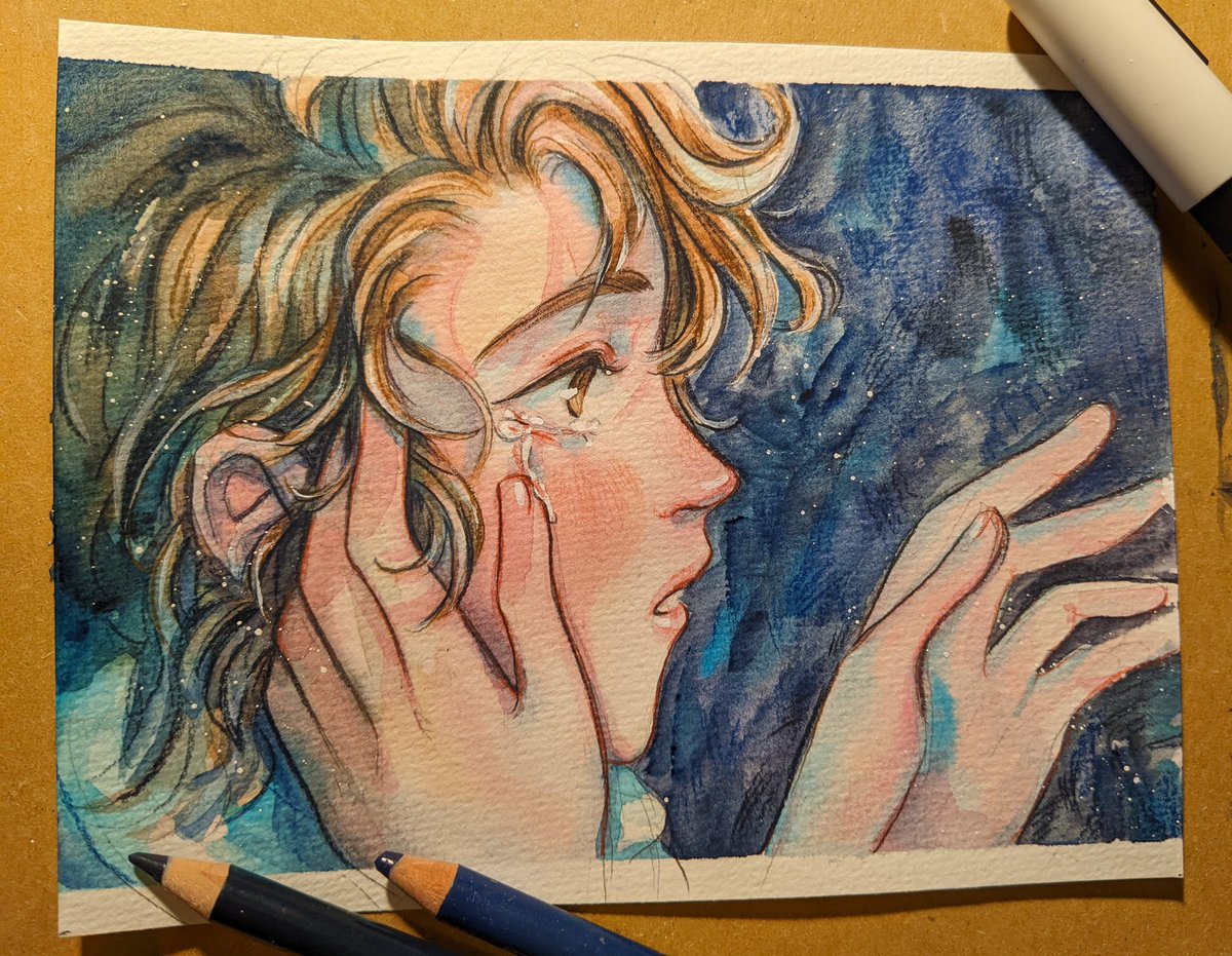 Akkivvv's tweet photo. "He Xuan?" - reaching out~
Inspired by a modern au fic I read.
#beefleafweek2022 #beefleaf #beefleafweek @Beefleaf_Week #TGCF #TianGuanCiFu #HeavensOfficialBlessing #Watercolourpainting https://t.co/Chn1Qt0Dp5