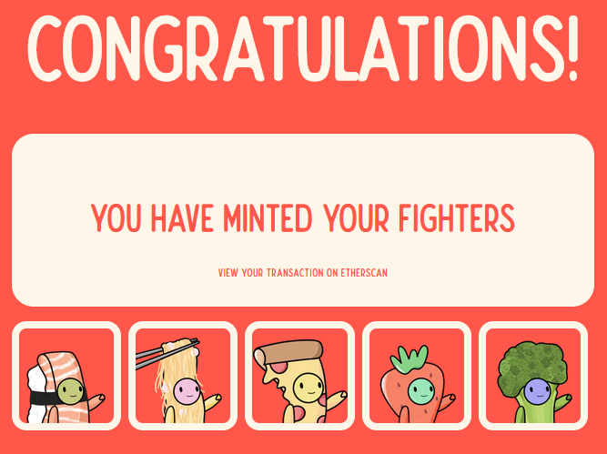 Minted a <a href="/FoodFightersU/">Food Fighters Universe</a> - thanks for the heads-up in NYC about the mint date <a href="/whatsupwally/">Vi3t Van Dough 🐸⌐◨-◨✌️💨</a> !