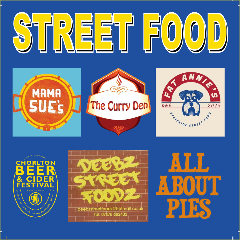 As well as hundreds of beers and ciders, we've also lined up some great food options for you. You'll be spoilt for choice with All About Pies , @mamasue222 @thecurryden @fatannies @DeebzStreetfoodz See website for more details chorltonbeerfestival.org.uk/food