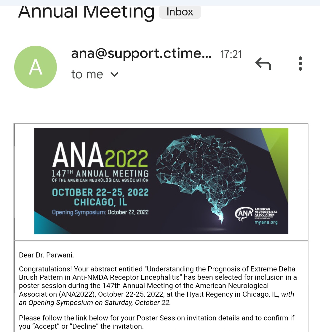 Jashank Parwani (@jashankparwani) on Twitter photo Super excited for my first poster presentation! See you soon Chicago 😌 <a href="/TheNewANA1/">American Neurological Association</a> #ANMDARE Super excited for my first poster presentation! See you soon Chicago 😌 <a href="/TheNewANA1/">American Neurological Association</a> #ANMDARE