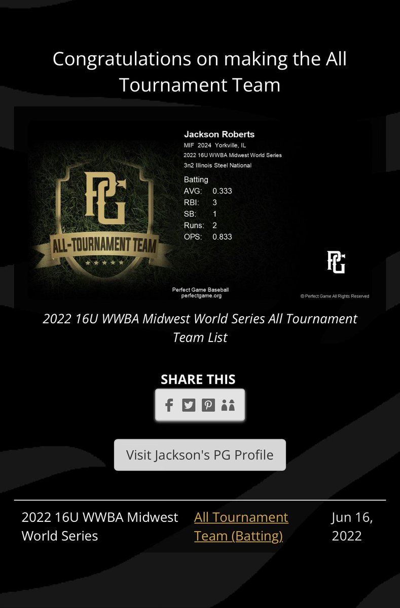 Thank you <a href="/PG_Illinois/">Perfect Game Illinois</a> / <a href="/PerfectGameUSA/">Perfect Game USA</a> for running a great tournament. <a href="/BlackCoachK/">Kenny Hawkins</a> <a href="/FoxesBaseball/">Yorkville High School Baseball</a> #TrustTheProcess