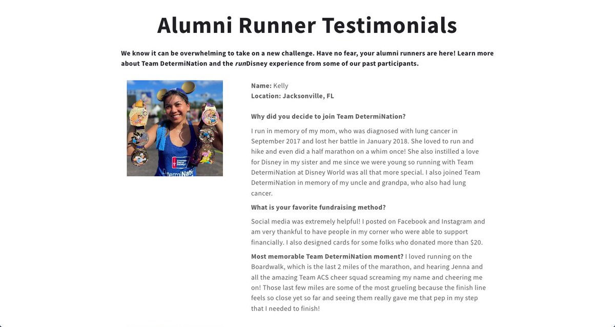 kellbelle_t's tweet photo. In January, I completed the Dopey Challenge at @runDisney WDW Marathon Weekend and raised over $3000 for @AmericanCancer #TeamDetermiNation in memory of my mom! And now my runner testimonial is up on the website 🥹🥹🥹 Check it out!
https://t.co/Kz4nvSYmSH https://t.co/80PDsiAqUC