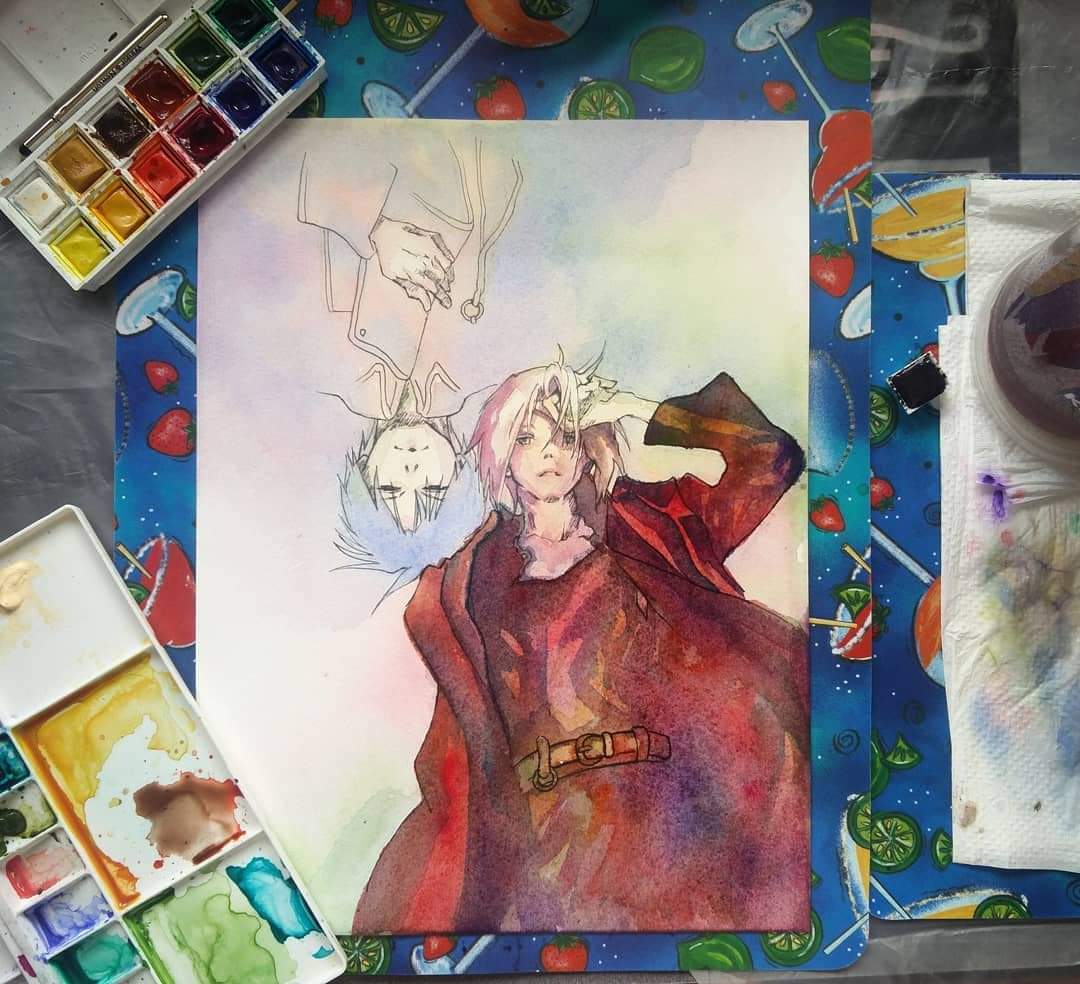 raindaydream's tweet photo. #oldwip the nice thing about watercolors is that even tho you don't know wtf you're doing it turns out ok somehow 😂 https://t.co/rMifVBO5Qh