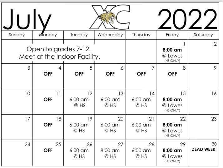July calendar is up!