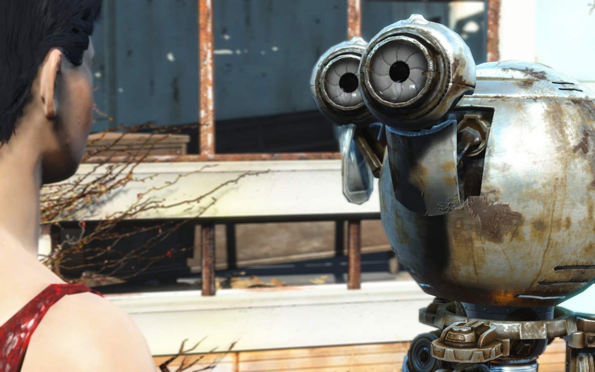 CosmicClaireA's tweet photo. Started playing #fallout4 now too. 🤭 Yeah I'm getting into this Post Nuke #Apocalypse style! ☢️
Meet Astara, her robot #Codsworth and new doggo #Dogmeat. ❤️🤖🐶
#fallout #bethesda #gamer #pcgamer #gaming https://t.co/Y5vND4tDgx