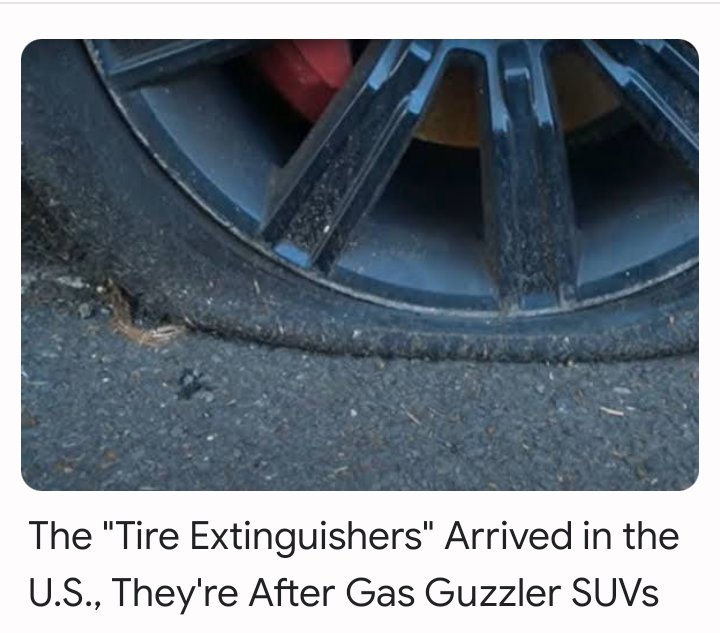 A social media stunt turned people into activists. Their goal was simple – deflate SUV tires everywhere it’s possible. After letting the air out, they would add a pamphlet explaining the situation.

autoevolution.com/news/the-tire-…