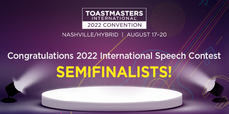 Toastmasters's tweet photo. Congratulations to the 28 semifinalists who will represent their regions in the 2022 International Speech Contest! Discover who will be competing in the semifinals at the Toastmasters International Convention!
https://t.co/BldPXGWcQs
#ToastmastersStorytellers22 https://t.co/n9bCX6nBcS