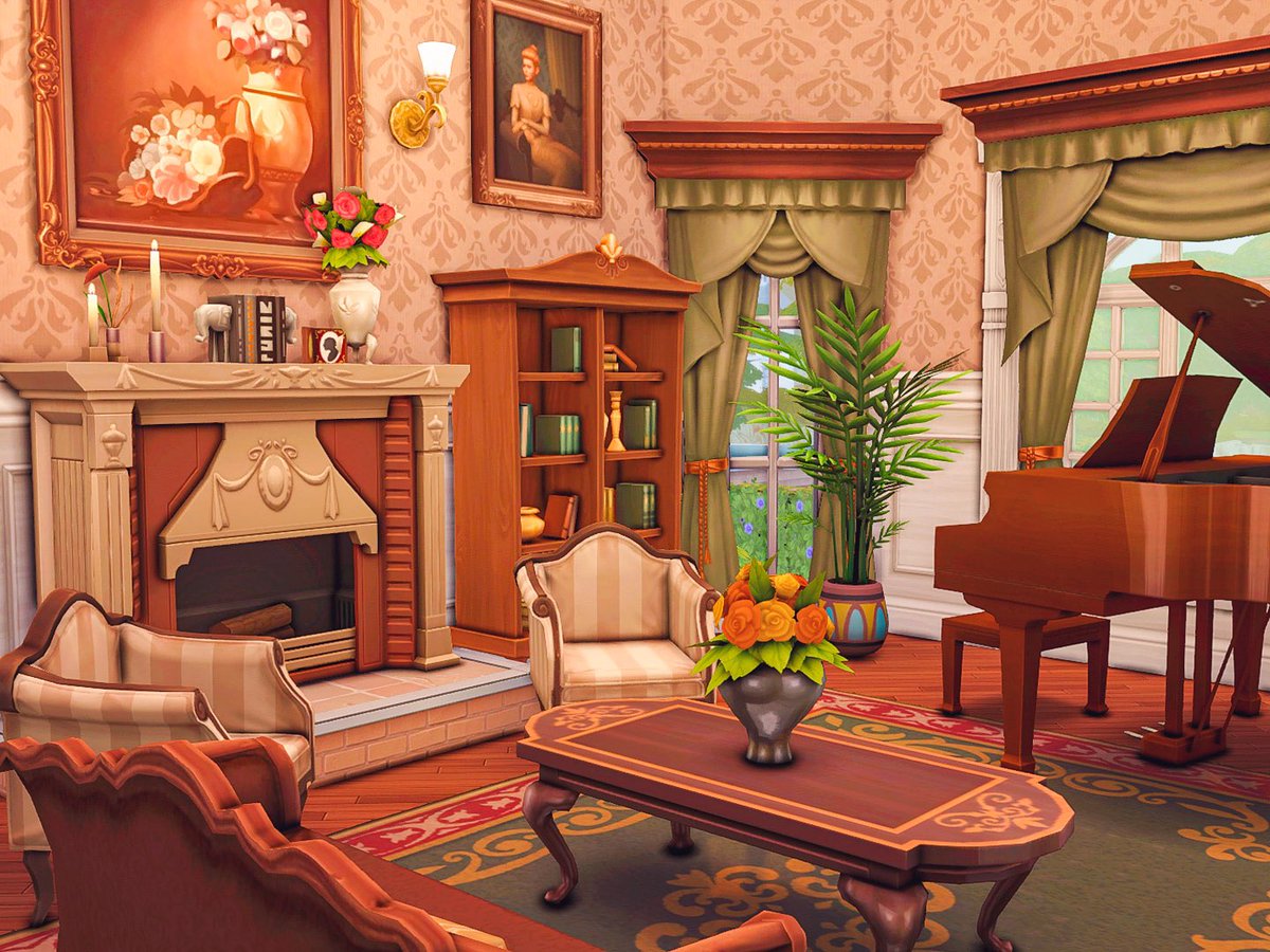 waaavysims's tweet image. After 3 weeks the Green Victorian is finally finished! Based off an old floor plan and used a looot of reference photos to try to make it period appropriate🌹 Play-tested and CC free! #ts4 #ShowUsYourBuilds #sims4victorian