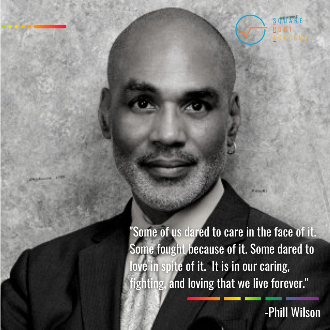(4/8) Phill Wilson,  President/ CEO of the Black AIDS Institute, the only national HIV/AIDS organization focused exclusively on Black people. Also is co-founder of  the National Black Lesbian &amp; Gay Leadership Forum 
#PrideMonth #STEM #STEAM #Squarerootacademy
