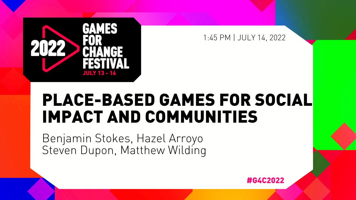 I’m excited to be going to New York and participating in the 2022 <a href="/G4C/">Games for Change</a> Festival! I'll be presenting on how the Streets of My Town platform is used to create social impact in local communities.