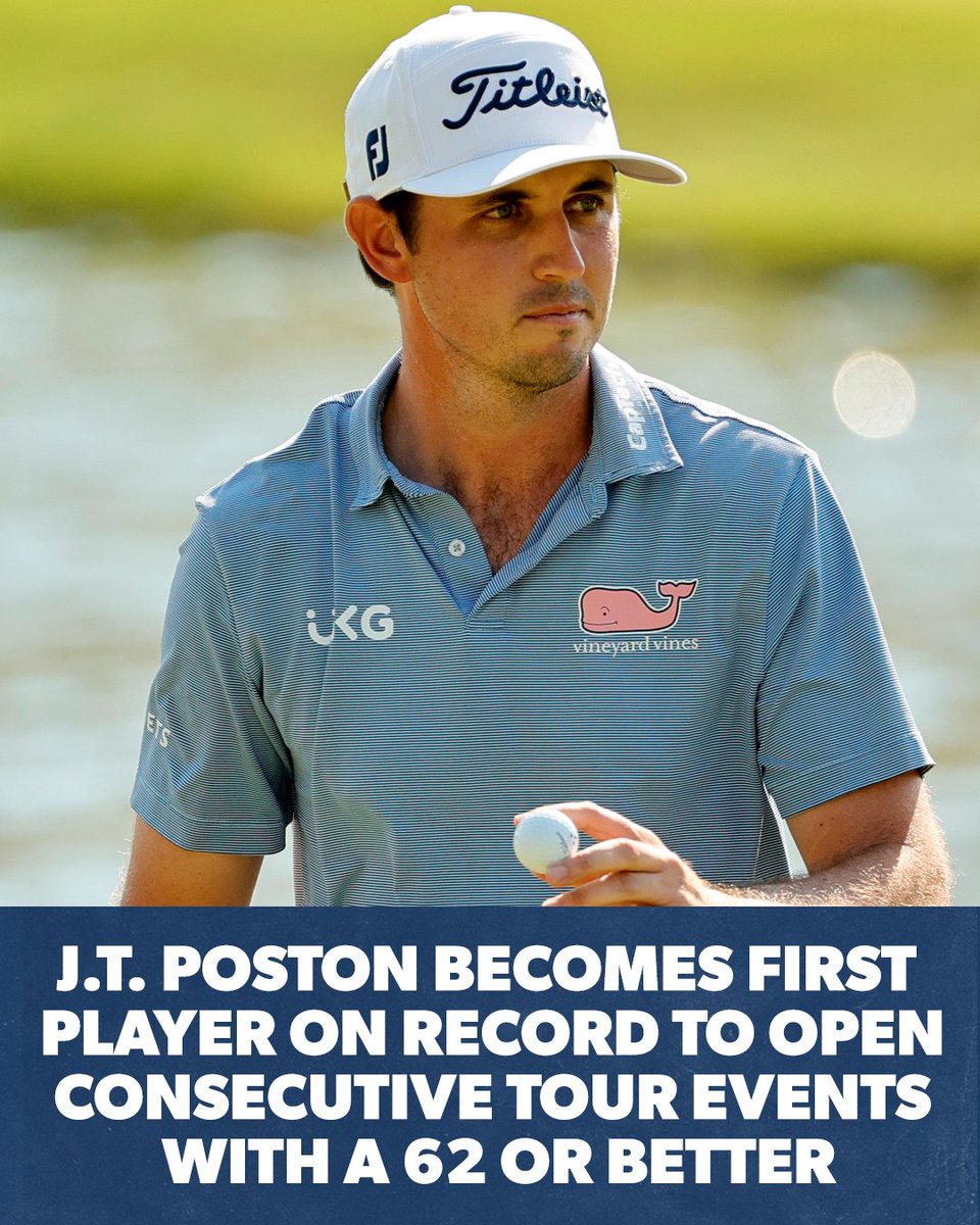 PGATour's tweet photo. Only 4 players on record have multiple opening rounds of 62 or better in a season.

@JT_ThePostman has done it in back-to-back weeks 😯 https://t.co/6fxLfumPgJ