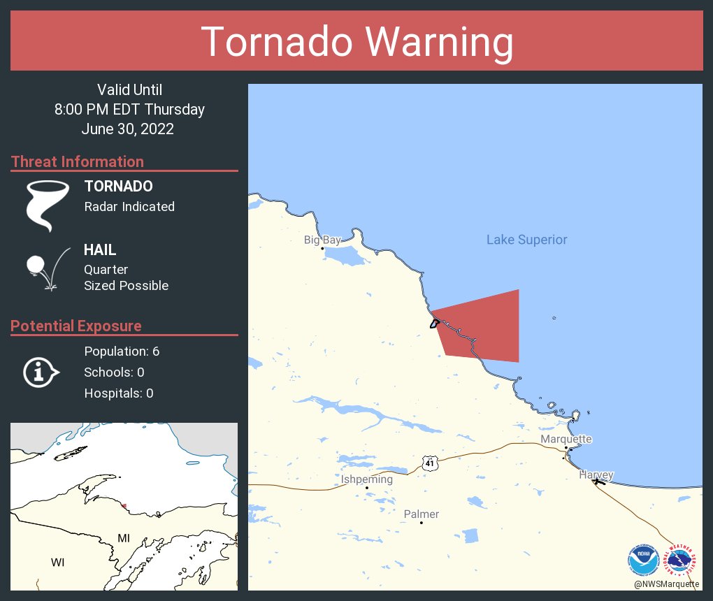 NWS Tornado on Twitter "Tornado Warning continues for Marquette County