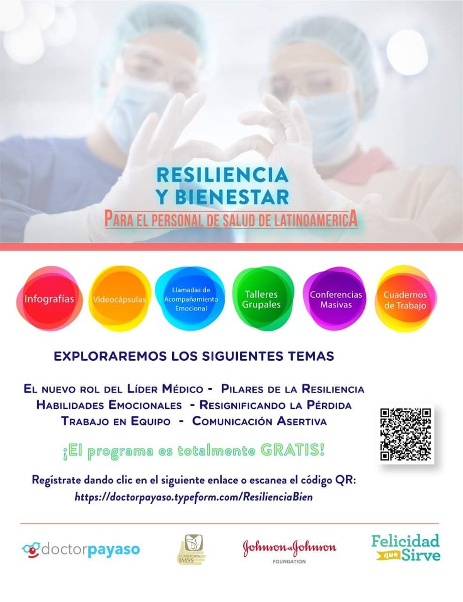 felicidadqsirve's tweet photo. ¡Iniciamos tercera ronda de talleres en línea!

Te invitamos a registrarte al Programa de Resiliencia y Bienestar para el Personal de Salud de Latinoamérica 2022.

Todas las herramientas son gratuitas. ¡No te pierdas esta oportunidad! 

Regístrate aquí: 
https://t.co/qWjCLTXH5n https://t.co/08AzDcUkSj