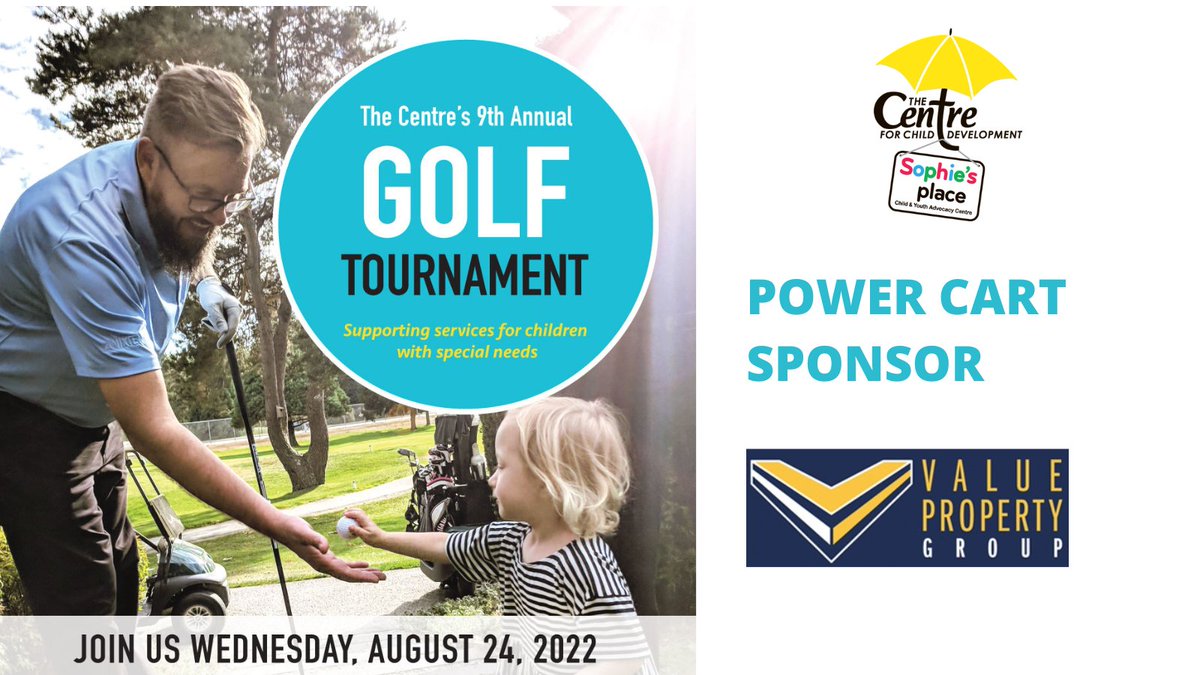 Centreforchild's tweet photo. Thank you to our Golf Tournament Power Cart Sponsor, Value Property Group- you'll keep us motoring all day! Tickets & sponsorship still available but selling fast- don't miss out! https://t.co/EfgqbP6OZo
#CentreGolf #specialneeds #community #specialkids #golftournament #sponsors https://t.co/7TuojUpYTh