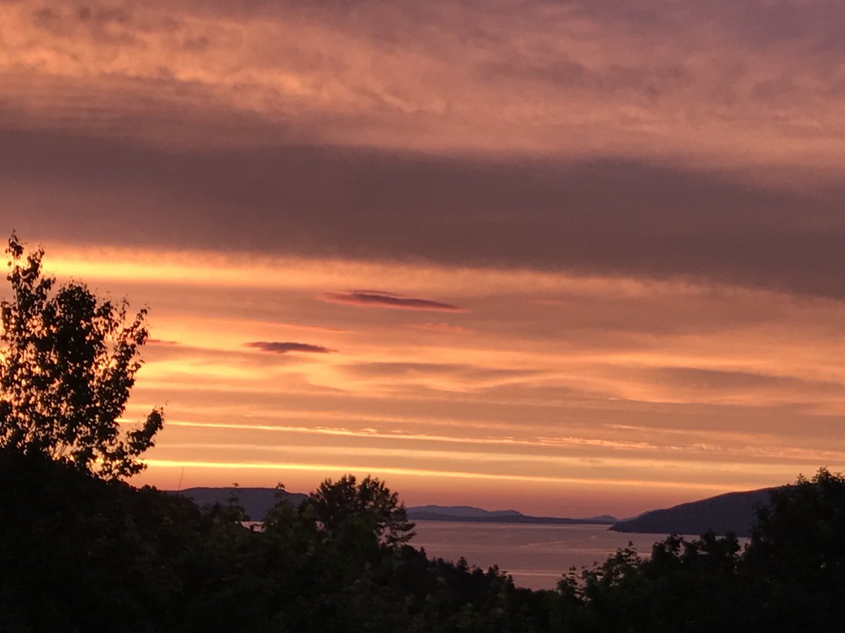 Great colours looking out the bay from my patio this evening.
