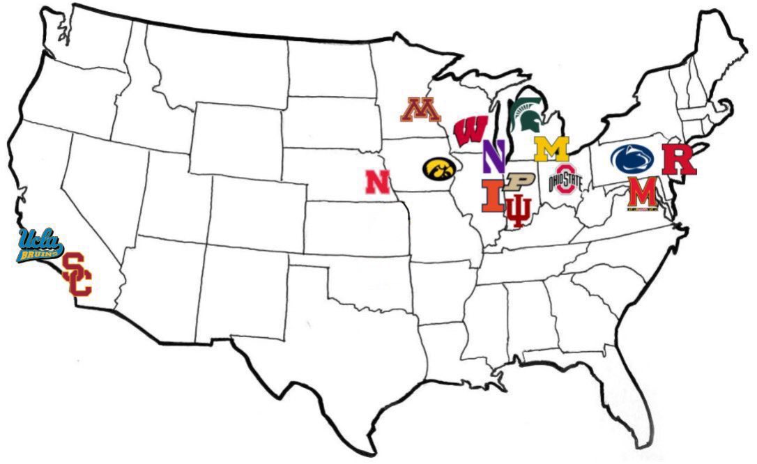 Field Yates on Twitter "The Big 10 map, effective 2024. https//t.co