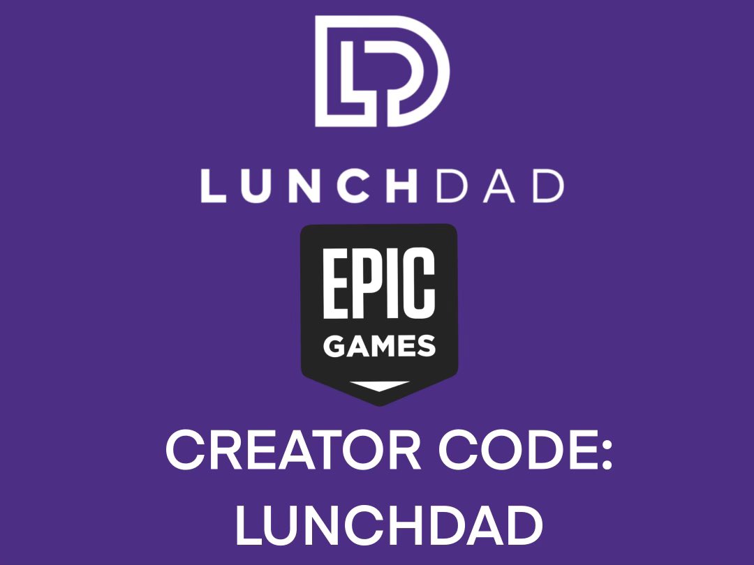 LunchDad24's tweet photo. 🚨 ANNOUNCEMENT 🚨 I am now officially an #EpicPartner! You can support me by using my creator code LUNCHDAD in the @EpicGames Store! Thank you for the support! https://t.co/JYMNKdQMQL