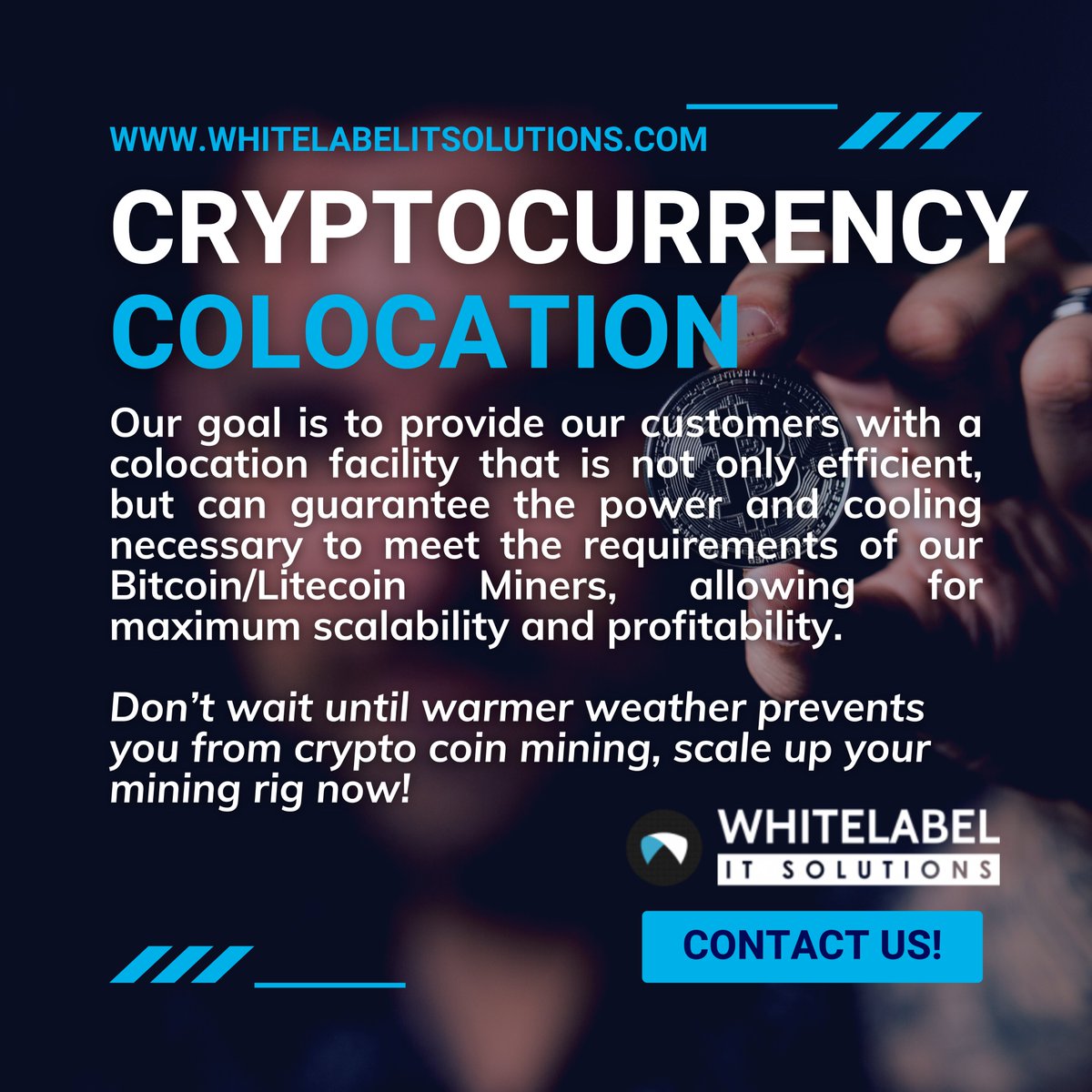 whitelabelitsol's tweet photo. Crypto mining is a huge decision; leave it up to the professionals. Let us make your life easier with our state-of-the-art Cryptocurrency Colocation services. 

https://t.co/qUAGwdr8mw

#crypto #cryptocurrency #cryptocurrencycolocation #colocation #miningoperation https://t.co/sPH0MUD6WY