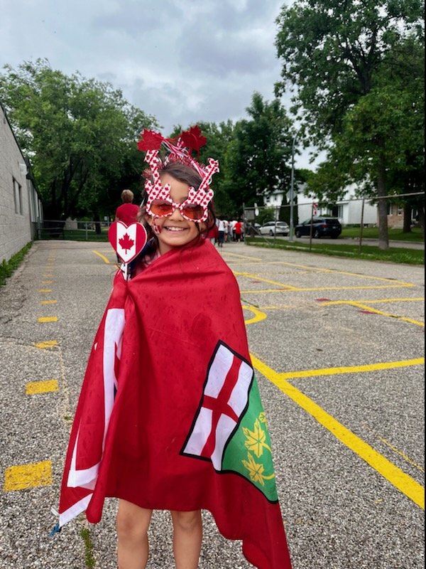 Last day of school, wear red and white for Canada day