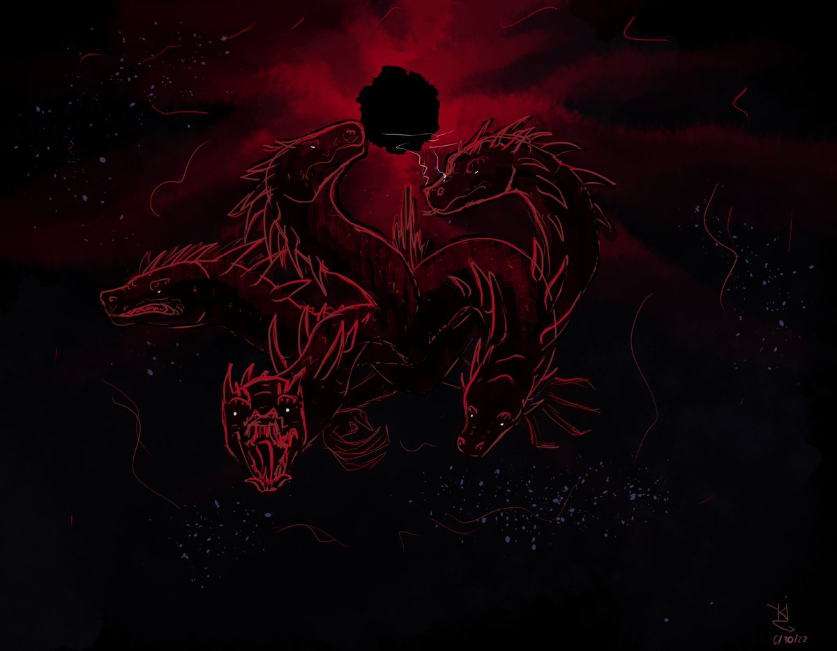 cosmicmaw's tweet photo. What's this, more art that isn't being made a year later?? Bless having a tablet lmao. Here's some art I did for my friend's char <3 pov u botched the summoning ritual and are having a very ungood day https://t.co/JXXFryZeOp