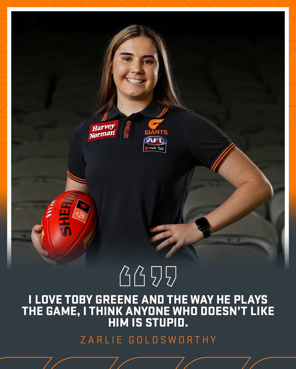 Zarlie is going to fit right in at the GIANTS 😂 #BigBigSound