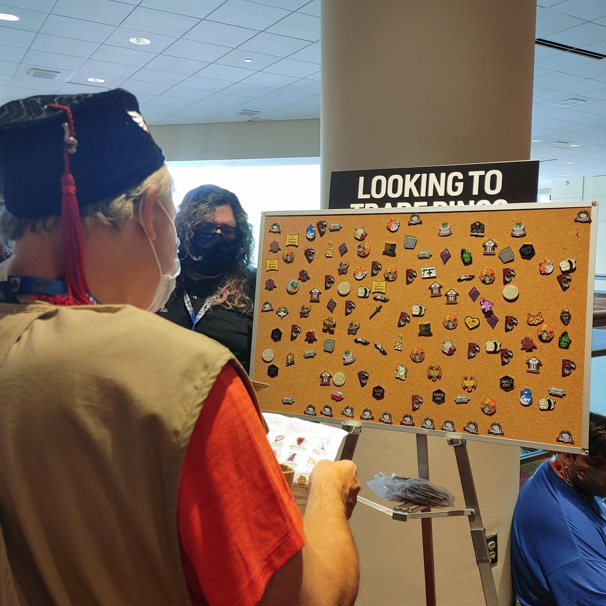 Gen_Con's tweet photo. Who's excited for Pin Trading this year? Share your favorite pin from past #GenCon years. 

#GenConIndy #GenConPinTrading #PinTrading #boardgames #FoamBrain #PinBazaar #GenConTurns55 #ThrowBackThursday https://t.co/ZOtCtVJTBh