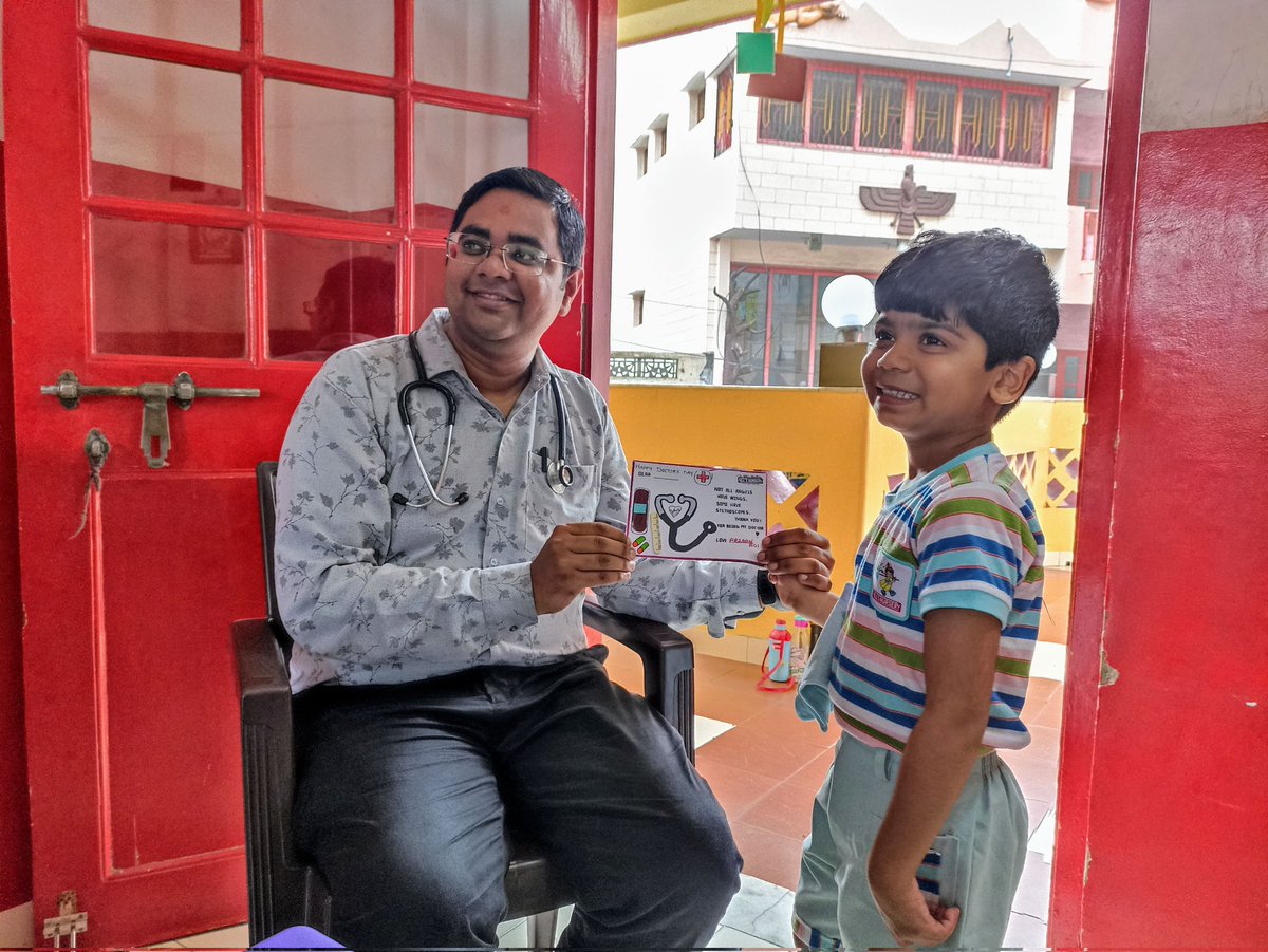 One of the pleasure &amp; proud moment, *Handmade Thank You Dr Card* given by Hill's Nursery Kid on the Special Occasion of *Happy Doctors Day*