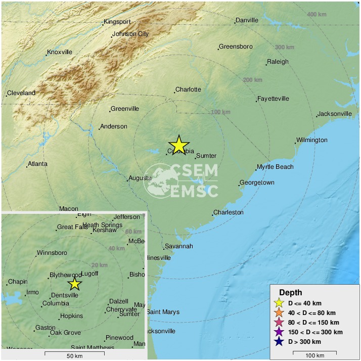LastQuake's tweet photo. 🔔#Earthquake (#sismo) M2.0 occurred 24 km NE of #Dentsville (S. Carolina) 15 min ago (local time 20:45:37). More info at:
📱https://t.co/LBaVNedgF9
🌐https://t.co/rRLl22XVDp
🖥https://t.co/DStTPurHIG https://t.co/DYO1HVFTbg
