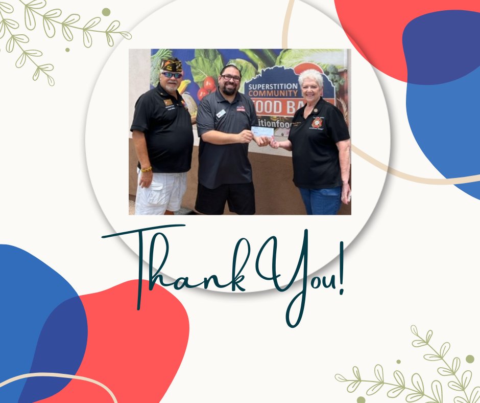 Thank you to our local VFW Post #7968 and its members who raised $1030 to help keep our community fed.