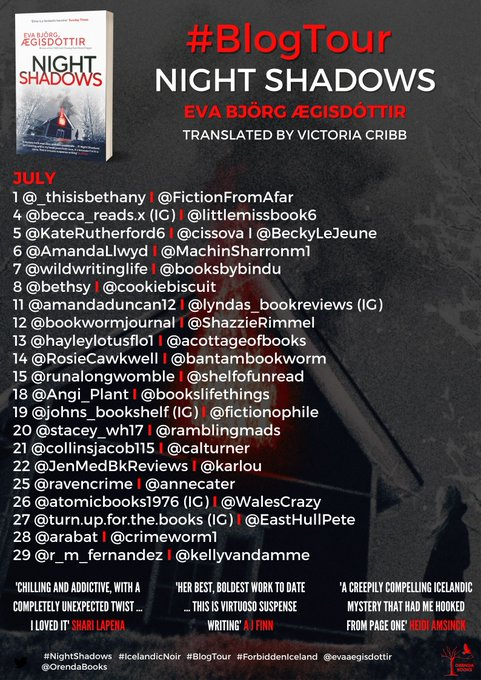 OrendaBooks's tweet photo. 🔊TWO FABULOUS #BlogTours for TWO OUTSTANDING #thrillers in #July!

Buckle up for @evaaegisdottir's chilling, atmospheric, twisty #NightShadows t V Cribb – Book 3 in the Forbidden #Iceland #series🔥
&amp;
@will_carver's wildly original, emotive, utterly EXPLOSIVE #TheDavesNextDoor💣 https://t.co/Kp1dYGJpX7