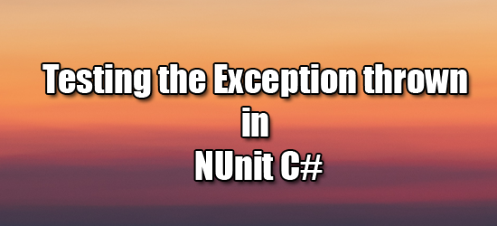 Coding_Bash's tweet image. How to write the Unit test case with #NUnit for a method throwing an exception?

Read here:
codingbash.com/blog/testing-t…

#NUnit #UnitTest #Unit #Test #Testing #TDD #CodingBash #Microsoft #csharp