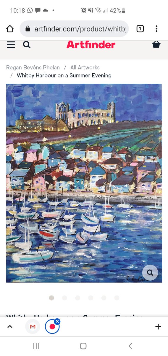 Thrilled to have sold my painting of Whitby Harbour on Artfinder. #art #painting #seascape #landscapepainting #Whitby
