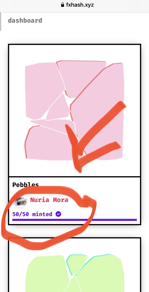 Sold out !!! 💃🏻💃🏻💃🏻 on the pink series of  my generative project “Peebles”.
There are copies left from yellow and green series.