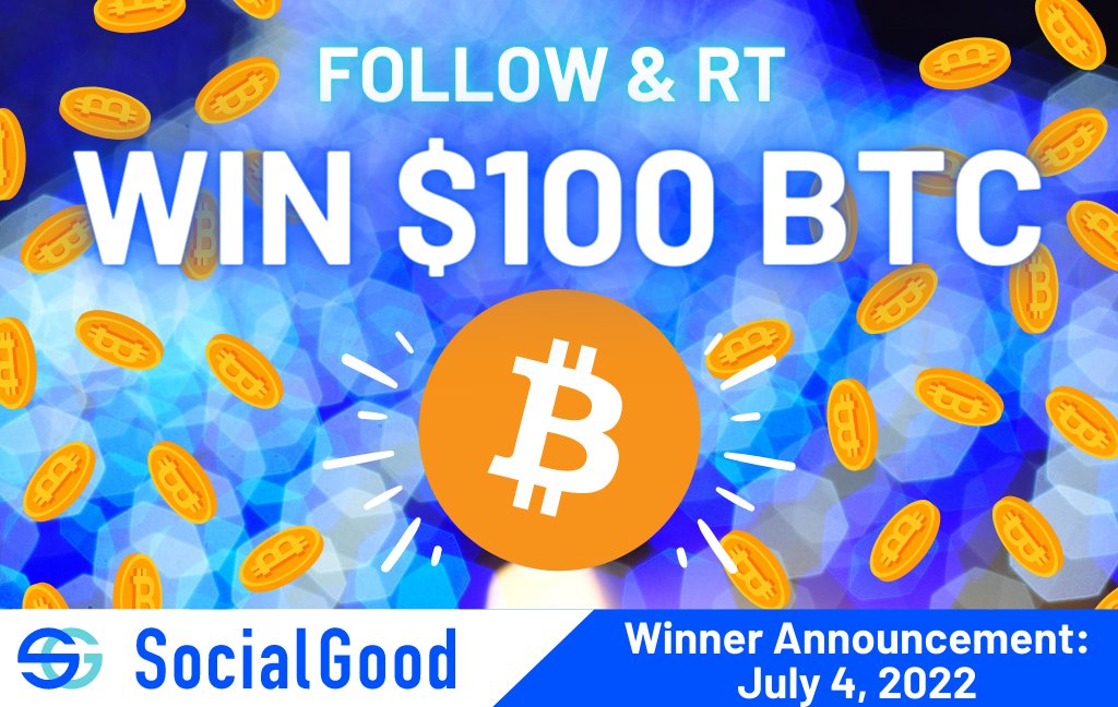 ✨Win $100 in $BTC✨
Follow &amp; RT this for a chance to win $100 worth of #Bitcoin 💰We'll tag the 35th #Giveaway winner on July 4.

👉Want to gain free #crypto every time you shop?🛍️
Download the SocialGood App!
📲socialgood.inc/?id=mwPN7i