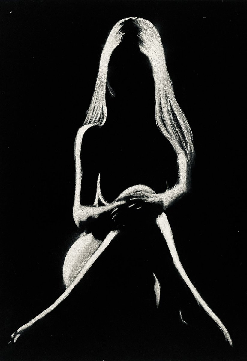 Mysterious drawing on velvet canvas by <a href="/AMO_Artist/">AMOartist</a> #NFTNYC #painting