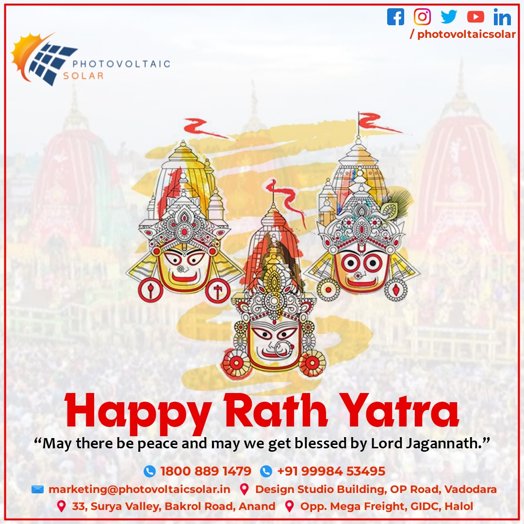 GoPhotovoltaic's tweet photo. "May Lord Jagannath bless you with happiness, success, and prosperity. Jai Jagannath!"

Happy Rath Yatra🚩

#RathaYatra2022 #JagannathRathYatra  #pvs360design #epc #solarepccompany #epcproject #solardistributioncompany #adanisolar #trinasolar #growattinverters #polycab https://t.co/O0jRDyNHET
