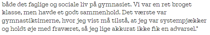 Barbara Bertelsen har allerede i gymnasiet bevæget sig på kanten. 
gymnasieskolen.dk/articles/barba…