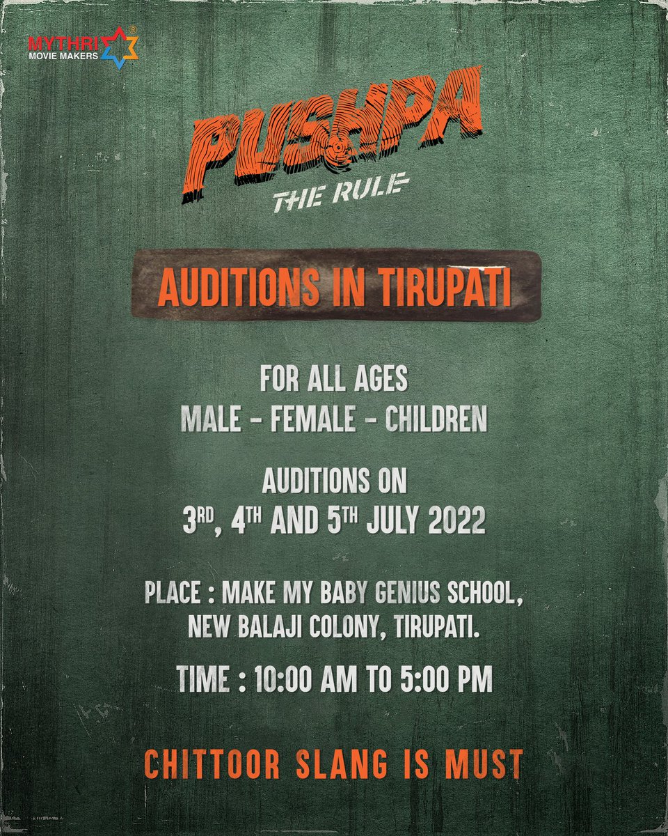 MythriOfficial's tweet photo. Let's go 😊
#PushpaTheRule
#ThaggedheLe https://t.co/2QkWOMo5lj