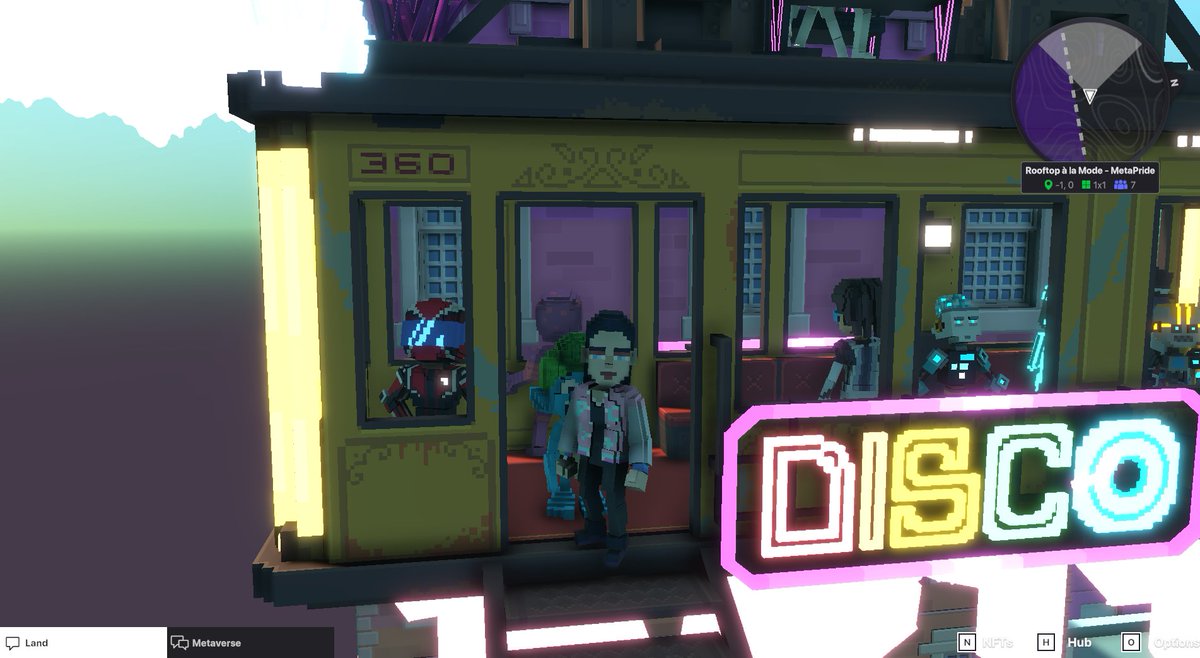AWetNoodle1's tweet photo. Catching a ride on the disco train at Metapride! Try and ride the sky rails with me! Take a screenshot if you have the skills! @People0fCrypto @RadCondad @halfd0rk @KiNG_0f_Crypto @Pandapops7 @TheVisionEx @LukusIsRight @maddoxoffurya @VieVoxx @TheSandboxGame #SandFam #MetaPride https://t.co/vCtdQzE9O4