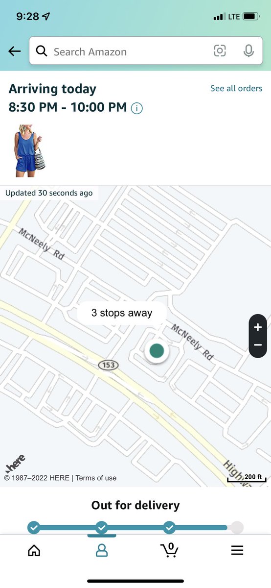 SCDisneyMom's tweet photo. @AmazonHelp If you’d like some pics with timing… I took first pic to send to dtr to make a joke to her that maybe she’d get some nuggets delivered with her romper lol….and then he just stayed there! https://t.co/VueIYvAQM5