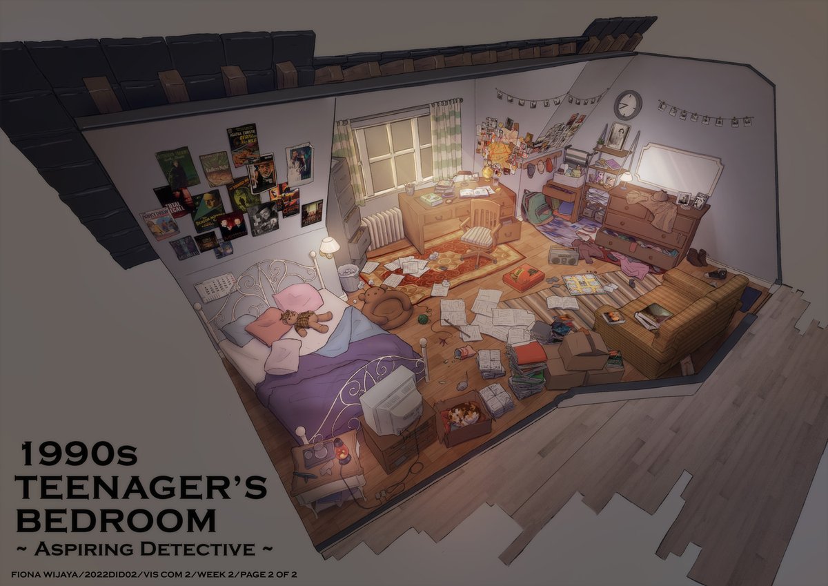 FengZhuDesign's tweet photo. A few more of the "teenager's bedroom" design assignment by our current term 2 students. https://t.co/7KwjG1eljc