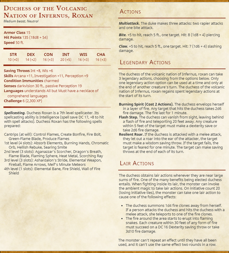 OtterlyFriend's tweet photo. As promised, here is one of the duchesses from Hoshido. Unlike Duke Ottavius, Duchess Roxan is resident to the element of fire in her nation. She has a ferocious attitude to back up her title and loves to gain knowledge in any shape or form! #DnD #homebrew https://t.co/lYWIhhTEx2