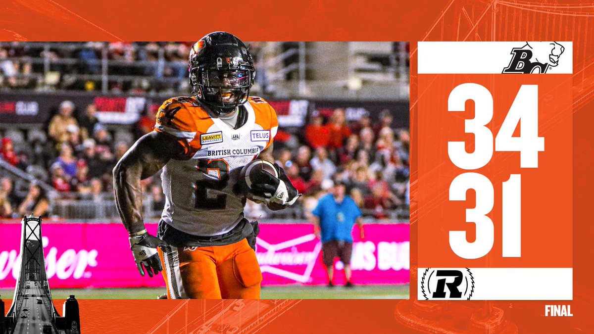 BCLions's tweet photo. 3.
And thatโs the FINAL from Ottawa.
See you next Saturday at BC Place! ๐๐พ
#RoarLikeNeverBefore https://t.co/YaJBhOoU1T