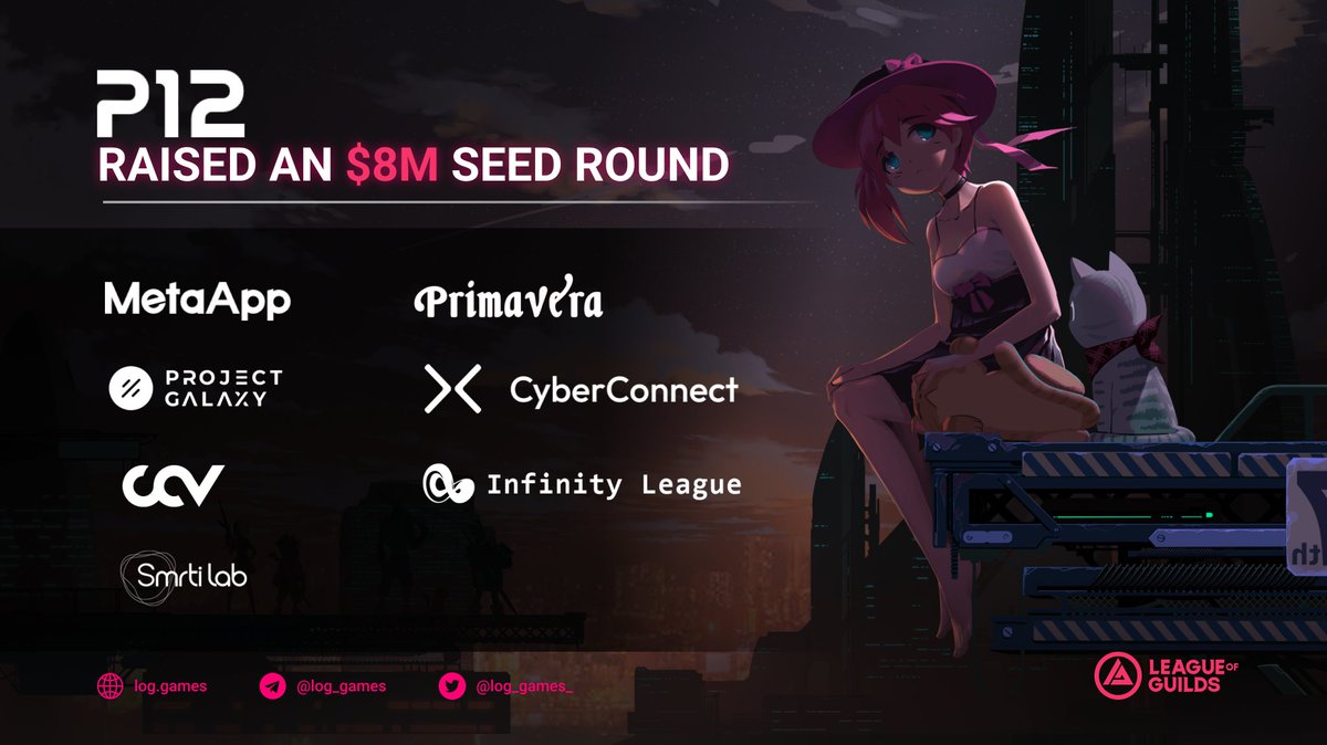 Project Twelve <a href="/_p12_/">Project Twelve</a> raises $8M to accelerate the development of #Web3 #gaming ecosystem and launch the Genesis Soul-Bound #NFT #airdrop. MetaApp, <a href="/ProjectGalaxyHQ/">Now Galxe (Previously Project Galaxy)</a>, Primavera Ventures, <a href="/CyberConnectHQ/">(Deprecated) CyberConnect</a>, CCV, InfinityLeague, and <a href="/smrti_lab/">smrti lab is hiring genuinely curious souls</a> participated in this round of financing.